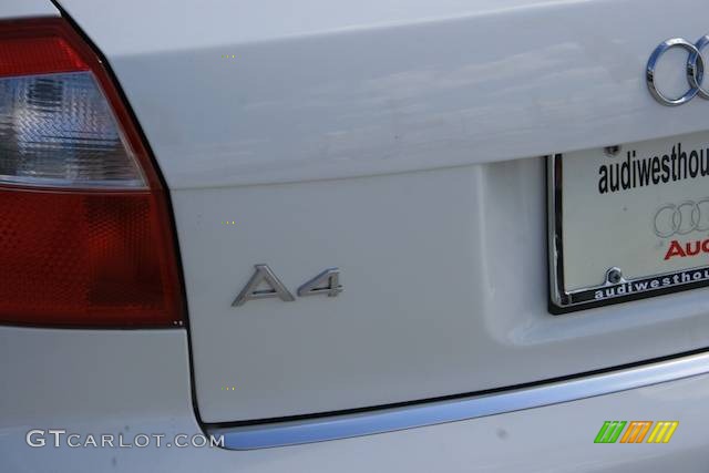 2004 A4 1.8T Sedan - Arctic White / Black photo #8