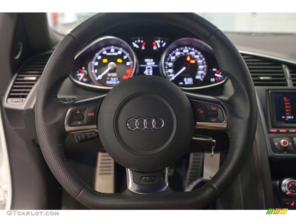 2011 Audi R8 5.2 FSI quattro Black Fine Nappa Leather Steering Wheel Photo #85549937