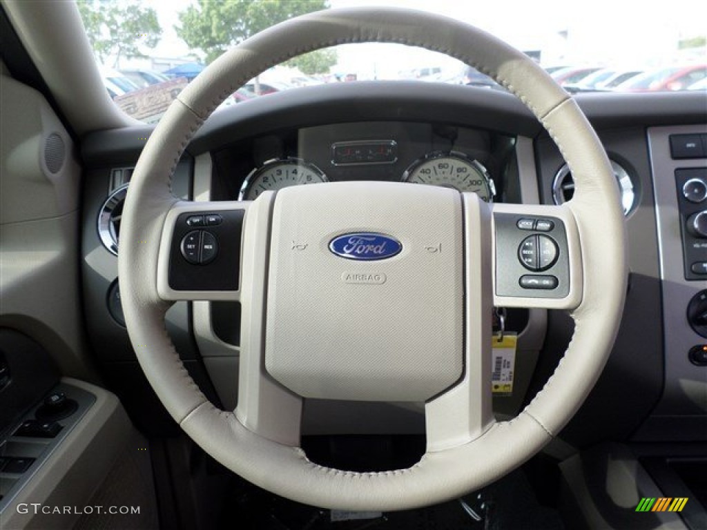 2014 Ford Expedition XLT Stone Steering Wheel Photo #85550276