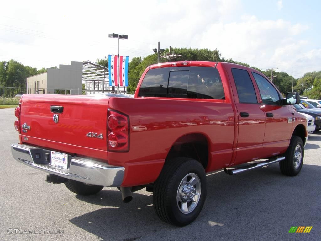 2008 Ram 3500 Big Horn Edition Quad Cab 4x4 - Flame Red / Medium Slate Gray photo #3