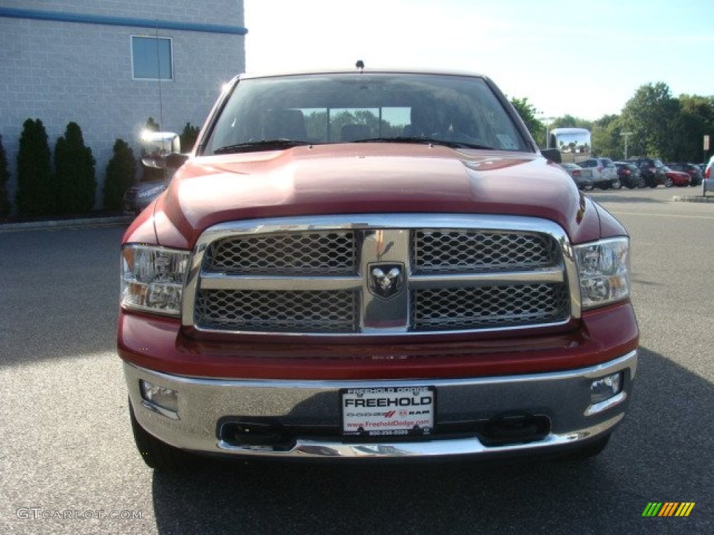 2010 Ram 1500 Laramie Crew Cab 4x4 - Inferno Red Crystal Pearl / Dark Slate Gray photo #2