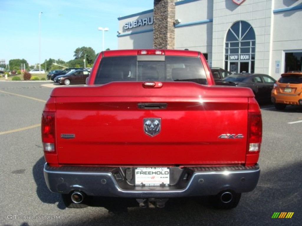 2010 Ram 1500 Laramie Crew Cab 4x4 - Inferno Red Crystal Pearl / Dark Slate Gray photo #5