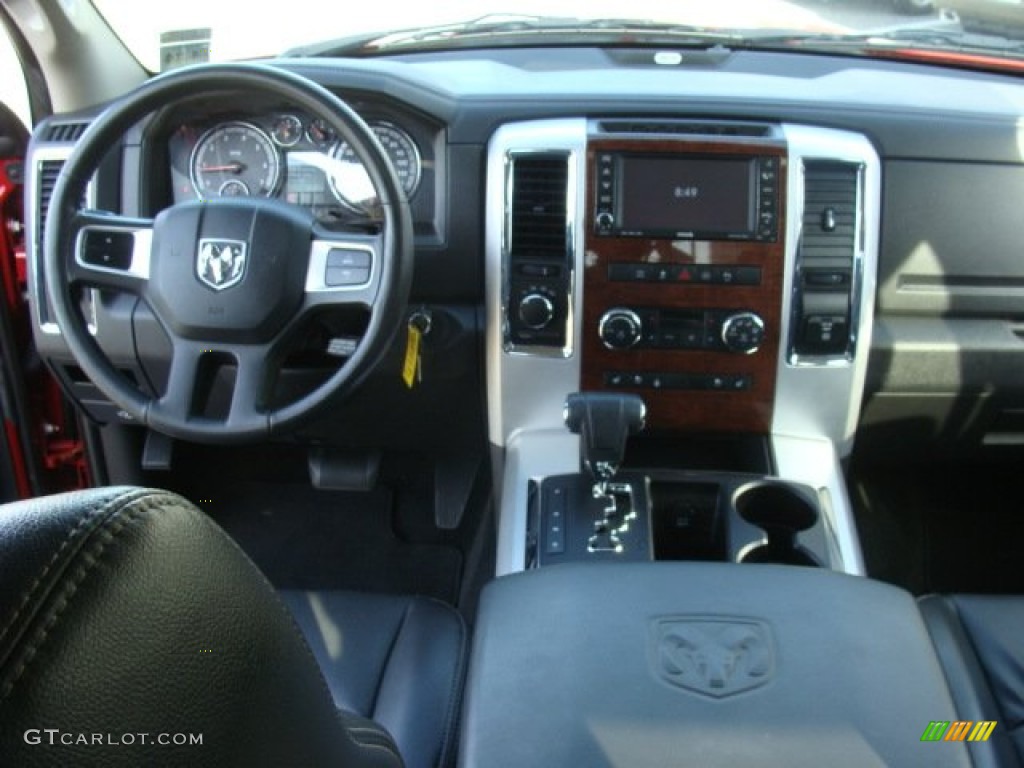 2010 Ram 1500 Laramie Crew Cab 4x4 - Inferno Red Crystal Pearl / Dark Slate Gray photo #11