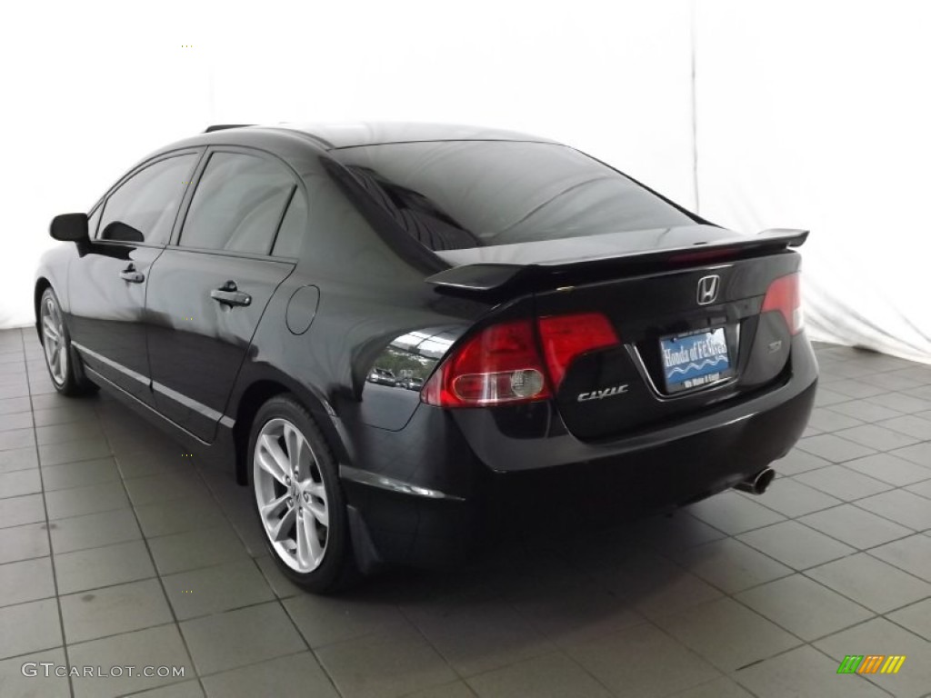 2007 Civic Si Sedan - Nighthawk Black Pearl / Black photo #6