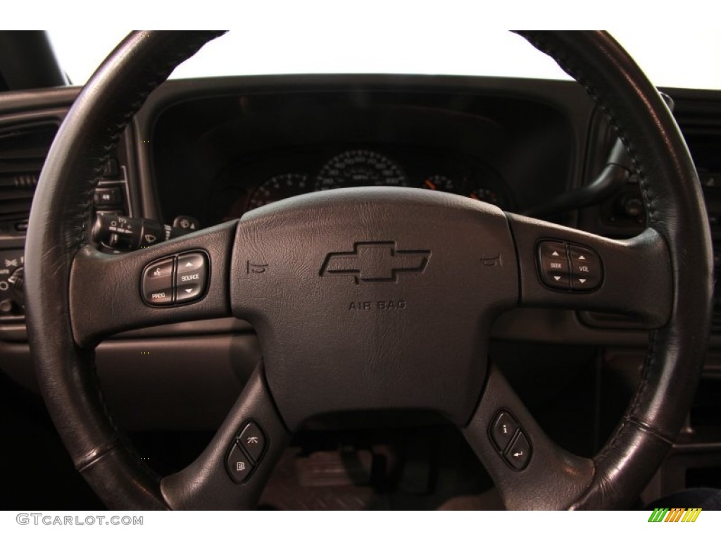 2006 Chevrolet Silverado 1500 LT Crew Cab 4x4 Dark Charcoal Steering Wheel Photo #85555790