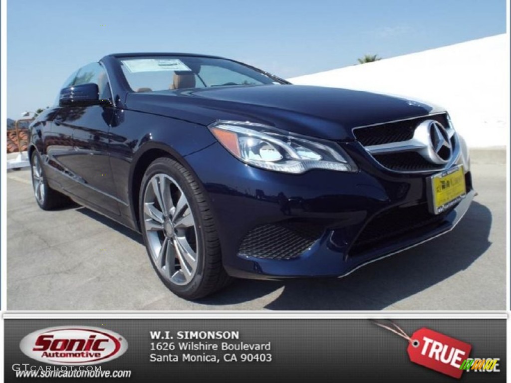 2014 E 350 Cabriolet - Lunar Blue Metallic / Natural Beige/Black photo #1