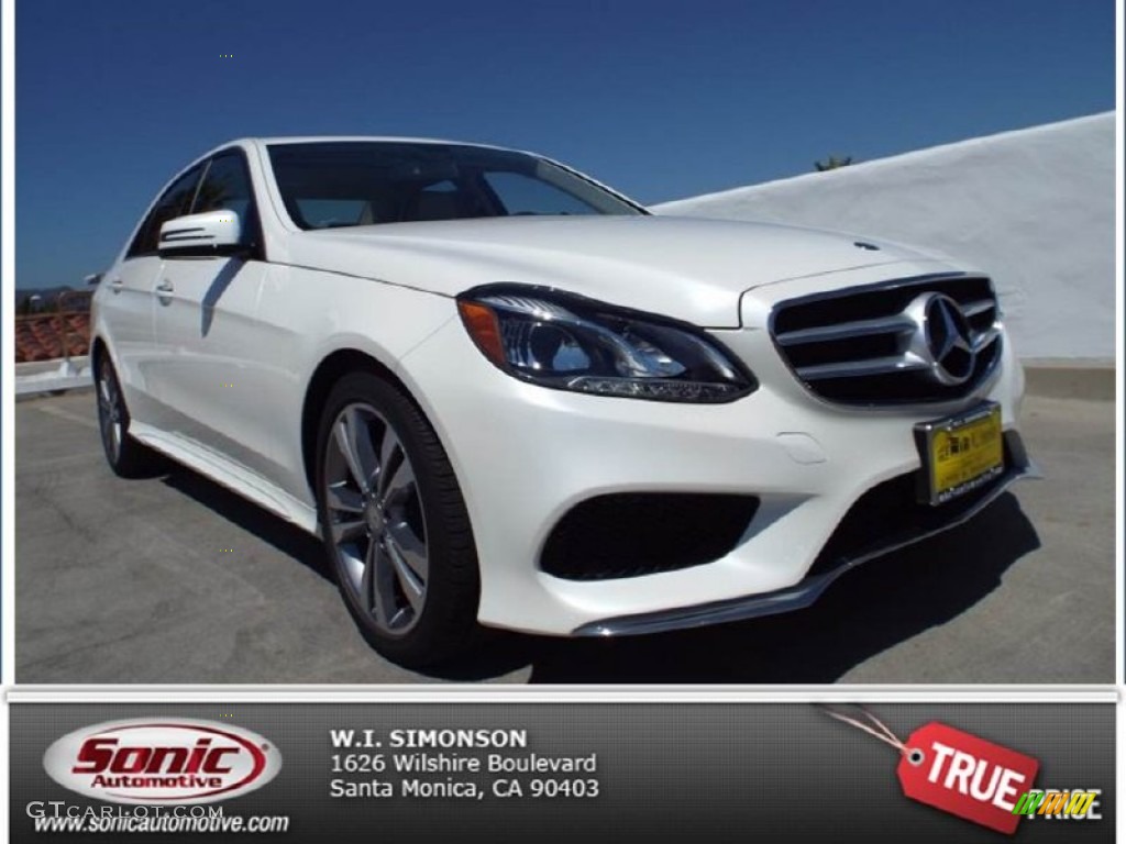 2014 E 350 Sport Sedan - Diamond White Metallic / Silk Beige/Espresso Brown photo #1