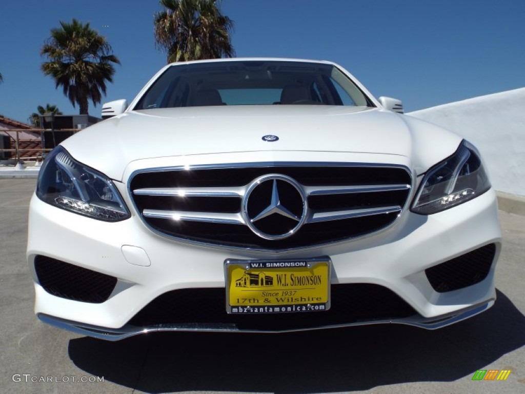 2014 E 350 Sport Sedan - Diamond White Metallic / Silk Beige/Espresso Brown photo #2