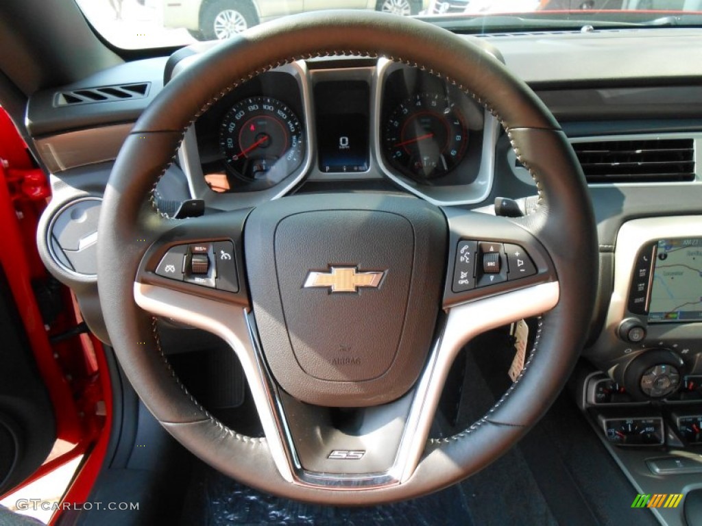 2014 Chevrolet Camaro SS/RS Coupe Black Steering Wheel Photo #85557374