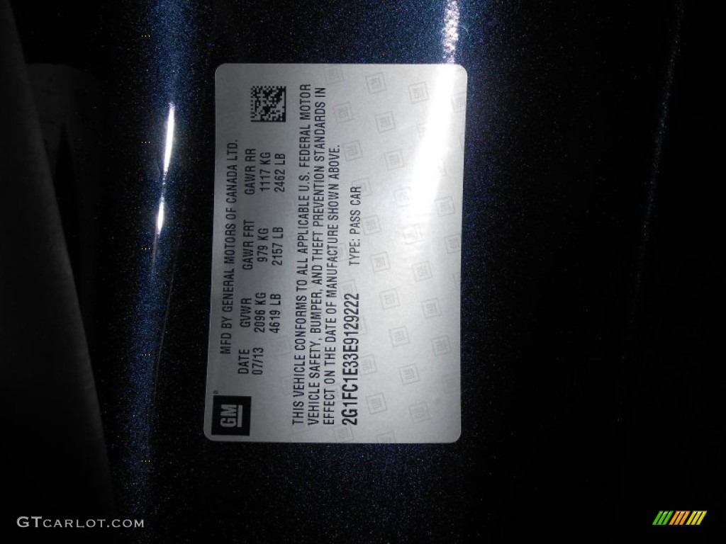 2014 Camaro LT Coupe - Blue Ray Metallic / Black photo #13