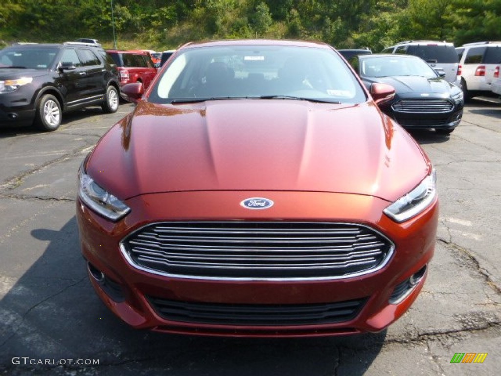 2014 Fusion SE EcoBoost - Sunset / Charcoal Black photo #6