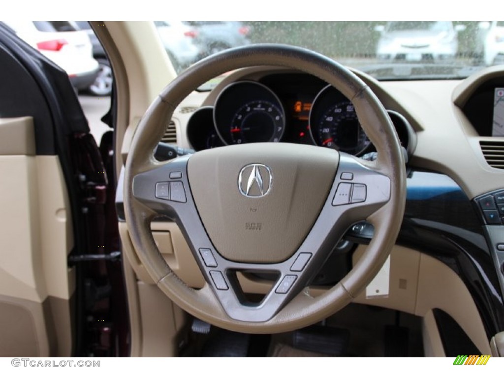 2008 Acura MDX Sport Parchment Steering Wheel Photo #85561148