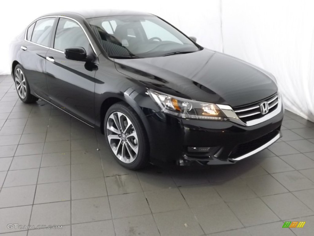 Crystal Black Pearl 2014 Honda Accord Sport Sedan Exterior Photo #85564247