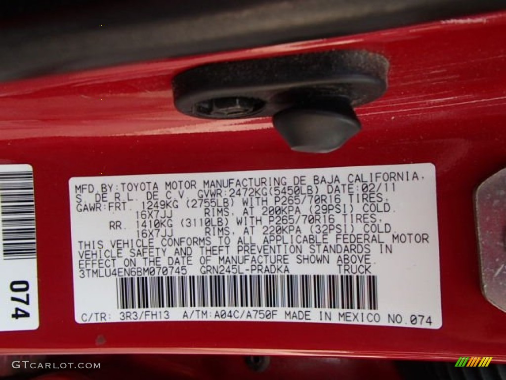 2011 Tacoma V6 TRD Double Cab 4x4 - Barcelona Red Metallic / Graphite Gray photo #25