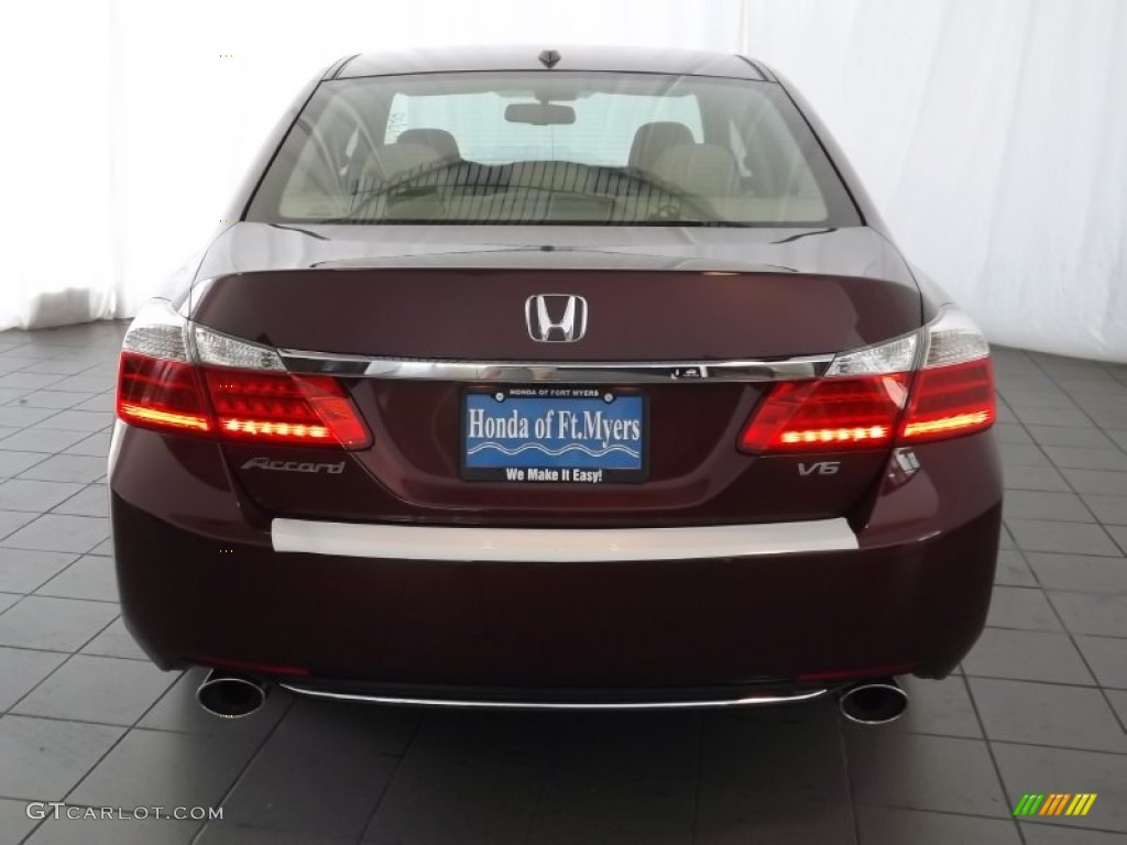 2014 Accord EX-L V6 Sedan - Basque Red Pearl II / Ivory photo #3