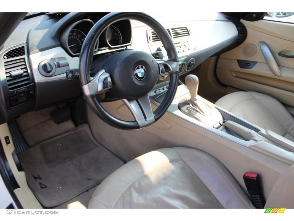 2004 Z4 2.5i Roadster - Alpine White / Beige photo #10