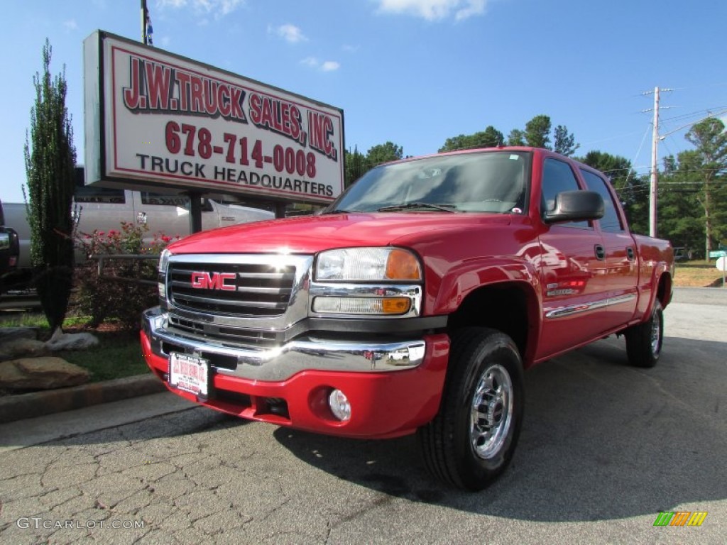 2007 Sierra 2500HD Classic SLT Crew Cab 4x4 - Fire Red / Medium Gray photo #1