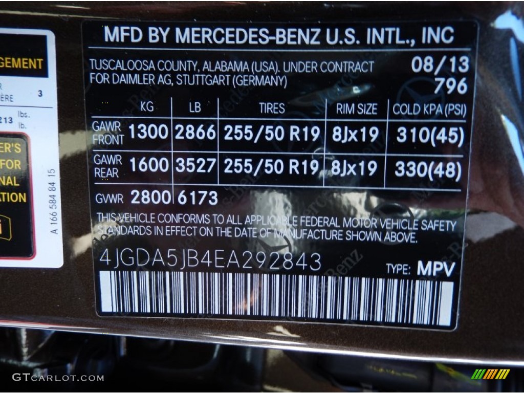 2014 ML Color Code 796 for Dakota Brown Metallic Photo #85576963