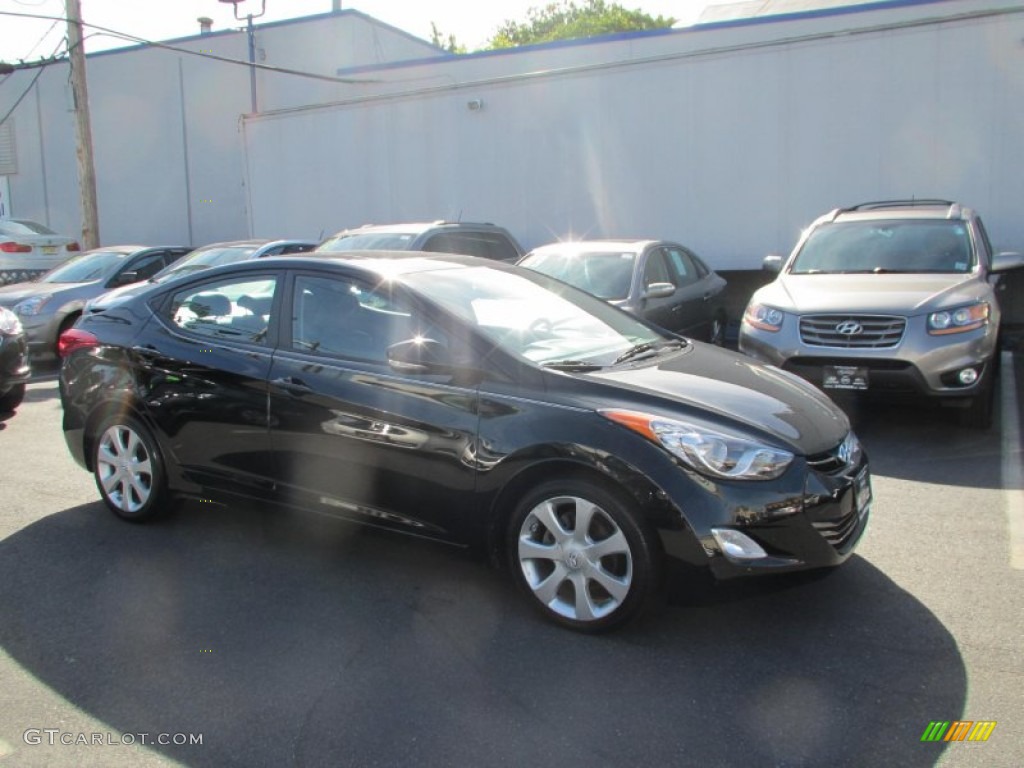 2011 Elantra Limited - Black Noir Pearl / Black photo #1