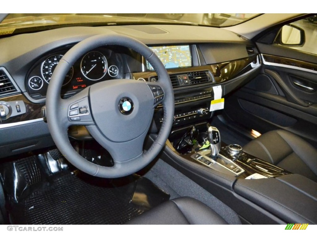 Black Interior 2014 BMW 5 Series 528i Sedan Photo #85583657