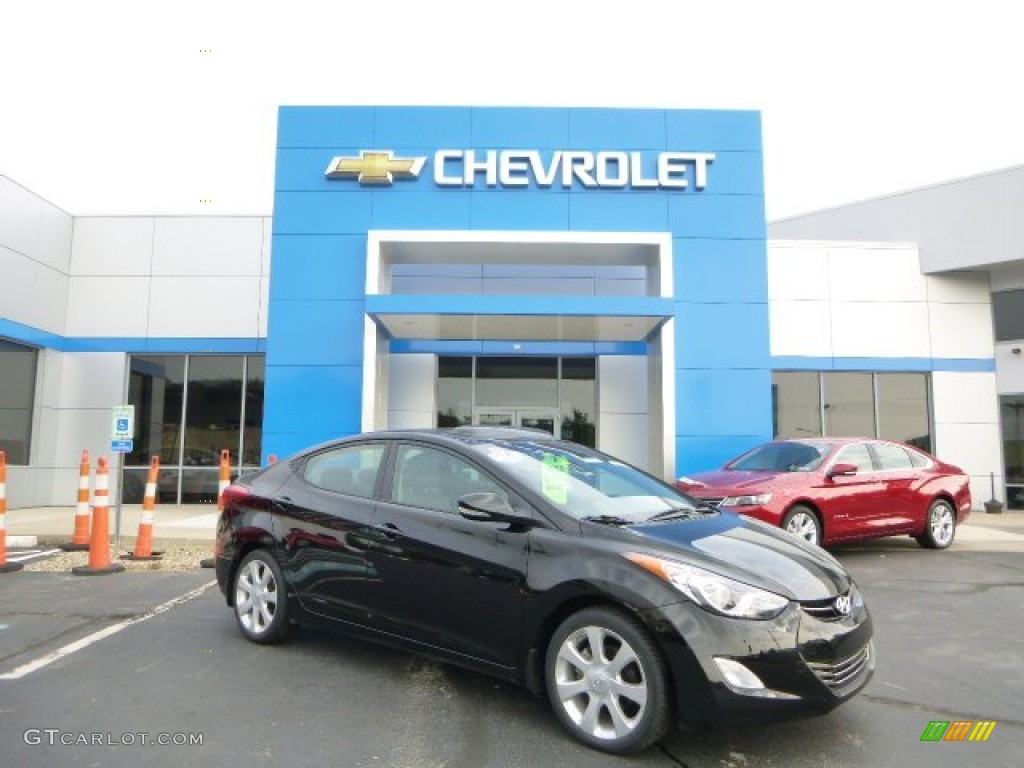 2012 Elantra Limited - Black Noir Pearl / Gray photo #1