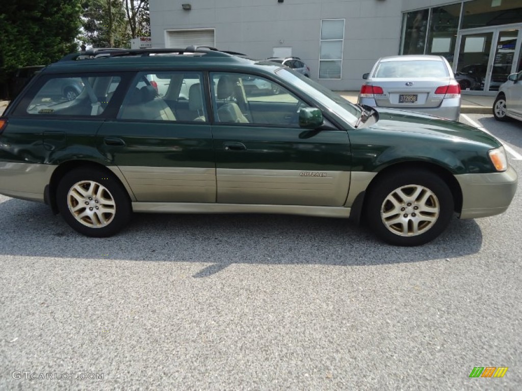 2000 Outback Limited Wagon - Timberline Green Pearl / Beige photo #2