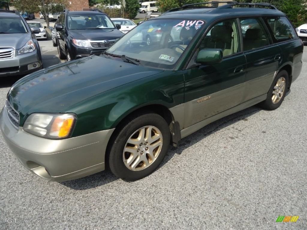 2000 Outback Limited Wagon - Timberline Green Pearl / Beige photo #7