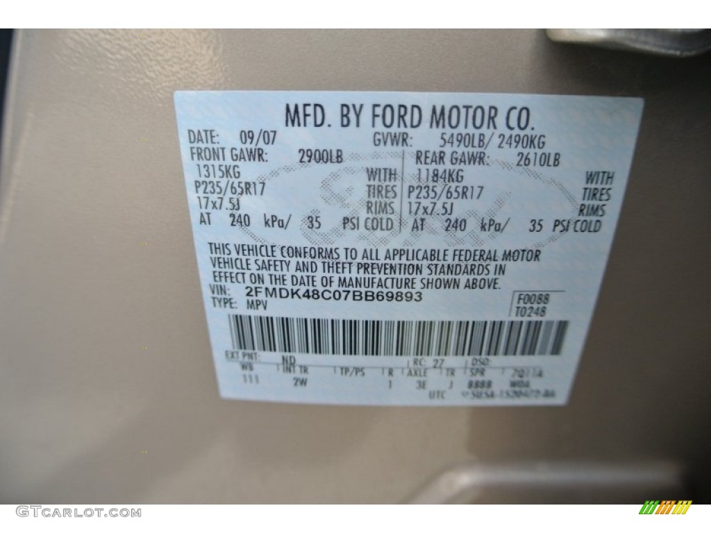 2007 Edge SEL AWD - Dune Pearl Metallic / Charcoal Black photo #8