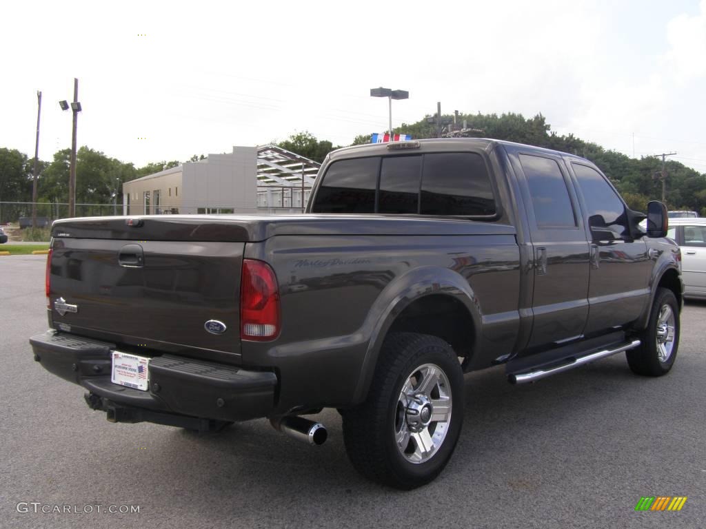 2007 F250 Super Duty Harley Davidson Crew Cab 4x4 - Dark Stone Metallic / Black Leather photo #3