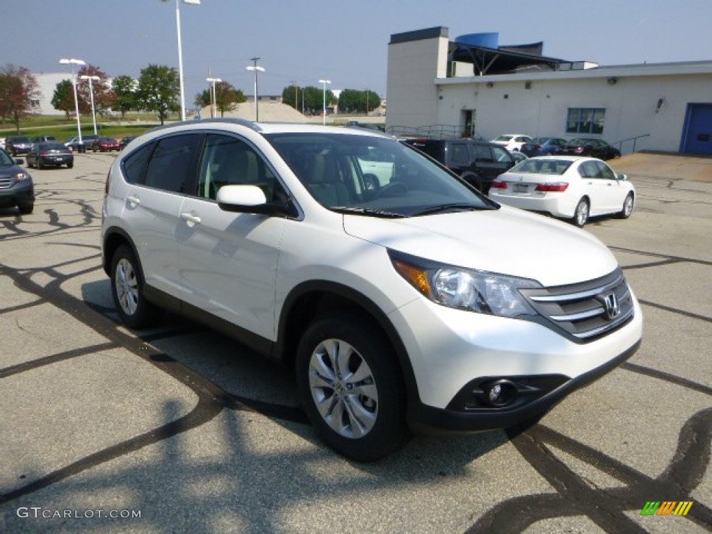 2014 CR-V EX-L AWD - White Diamond Pearl / Beige photo #1