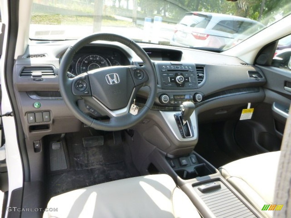 2014 CR-V EX-L AWD - White Diamond Pearl / Beige photo #12