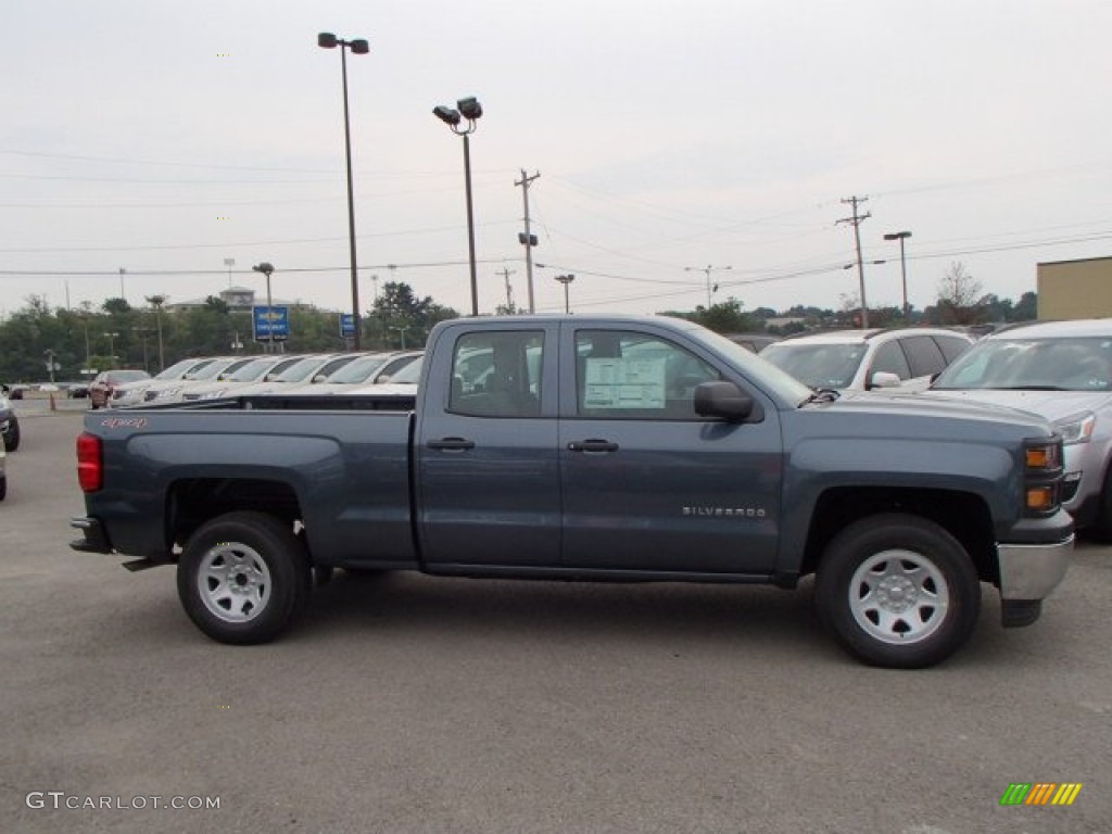 2014 Silverado 1500 WT Double Cab 4x4 - Blue Granite Metallic / Jet Black/Dark Ash photo #4