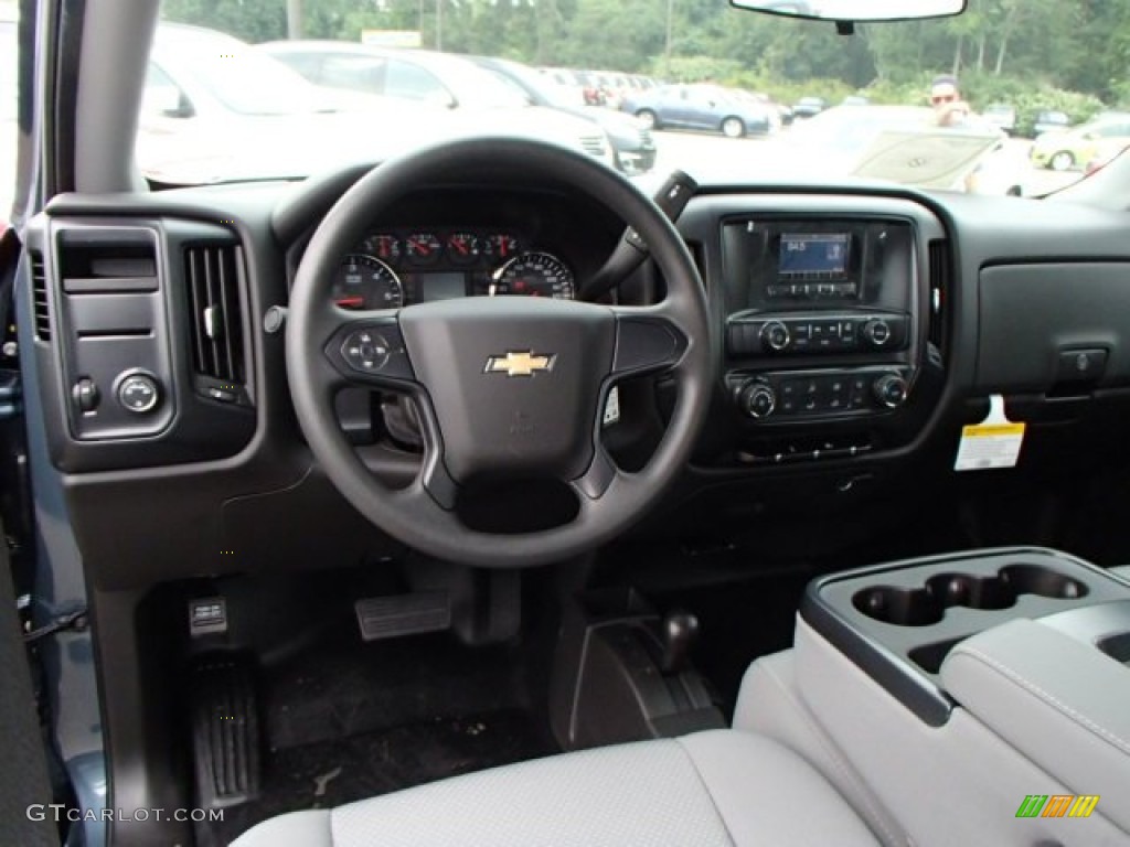 2014 Silverado 1500 WT Double Cab 4x4 - Blue Granite Metallic / Jet Black/Dark Ash photo #14