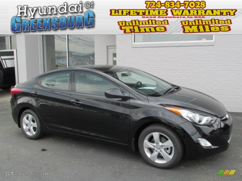 2013 Elantra GLS - Black / Gray photo #1