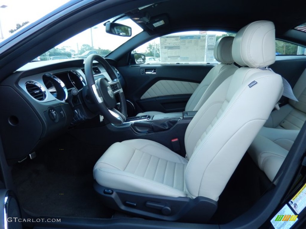 Medium Stone Interior 2014 Ford Mustang V6 Premium Coupe Photo #85601689