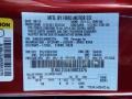 RR: Ruby Red 2014 Lincoln MKZ Hybrid Color Code