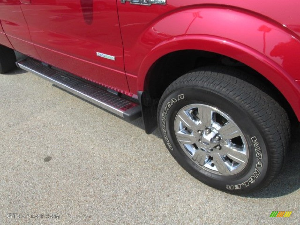 2012 F150 Lariat SuperCab 4x4 - Red Candy Metallic / Steel Gray photo #3