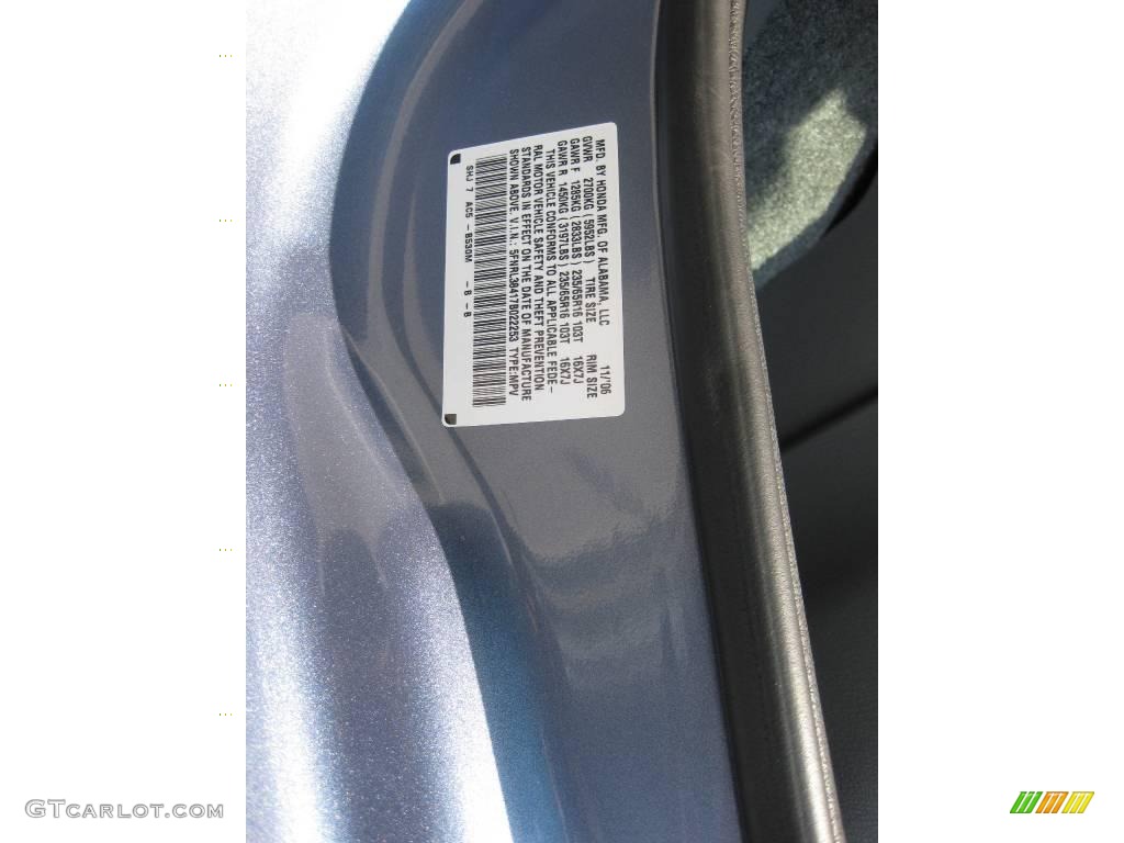 2007 Odyssey Color Code B530M for Ocean Mist Metallic Photo #8560821