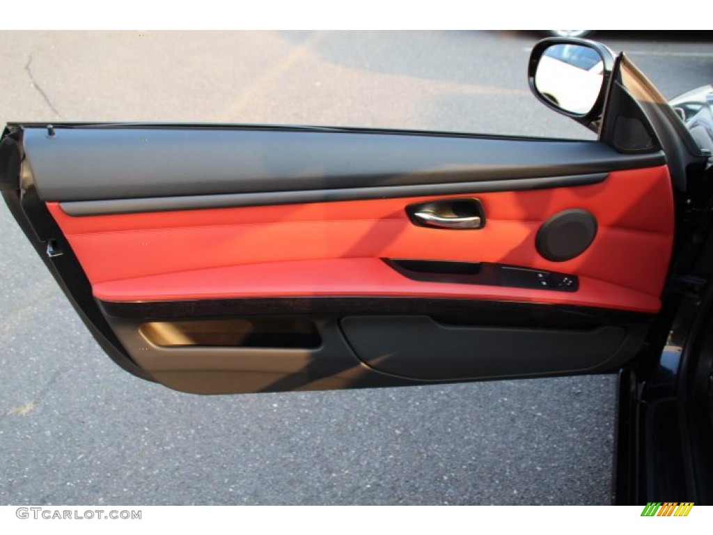 2011 3 Series 328i xDrive Coupe - Black Sapphire Metallic / Coral Red/Black Dakota Leather photo #9