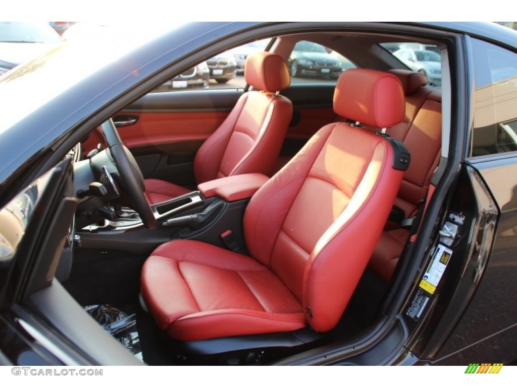 2011 3 Series 328i xDrive Coupe - Black Sapphire Metallic / Coral Red/Black Dakota Leather photo #12