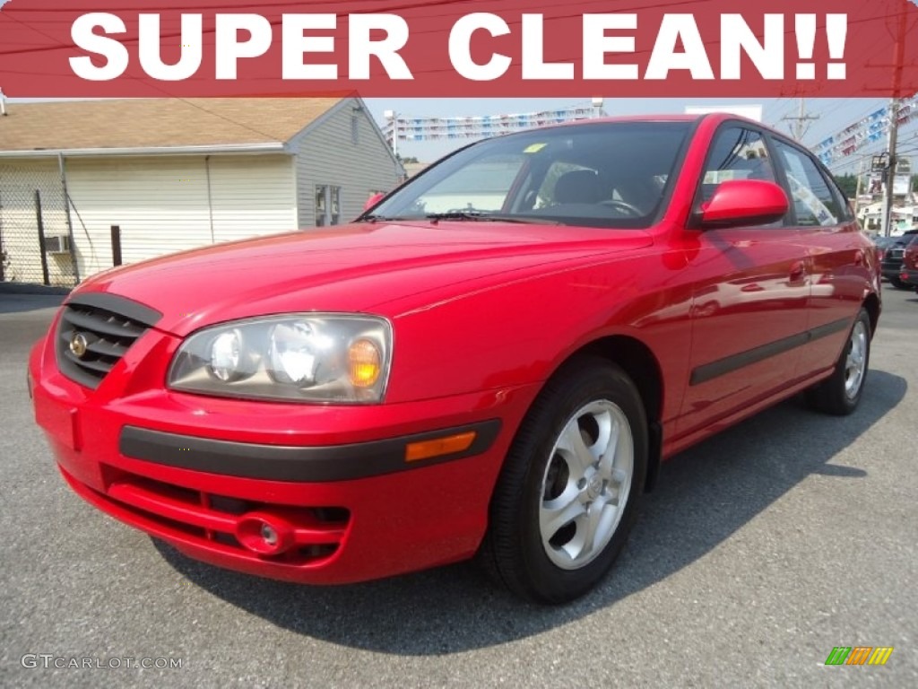 2005 Elantra GT Hatchback - Rally Red / Gray photo #1