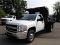 Summit White 2014 Chevrolet Silverado 3500HD WT Regular Cab 4x4 Dump Truck Exterior