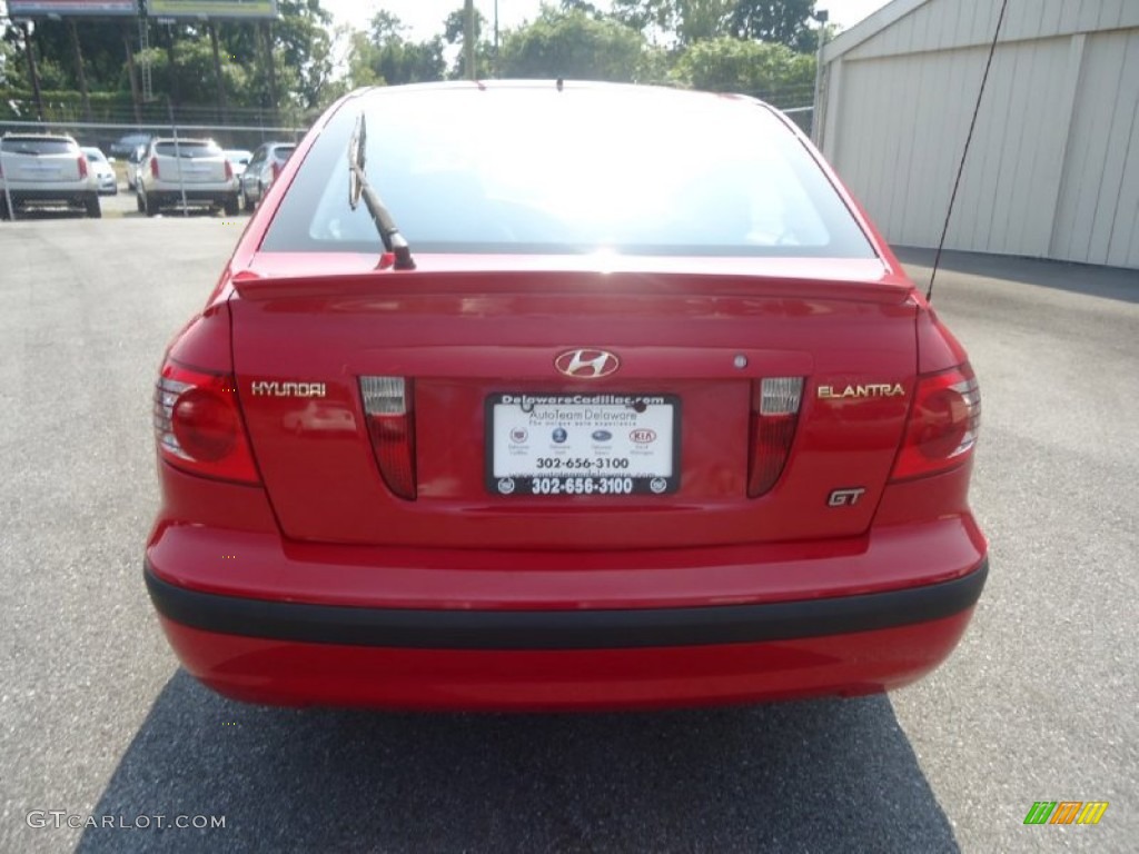 2005 Elantra GT Hatchback - Rally Red / Gray photo #4