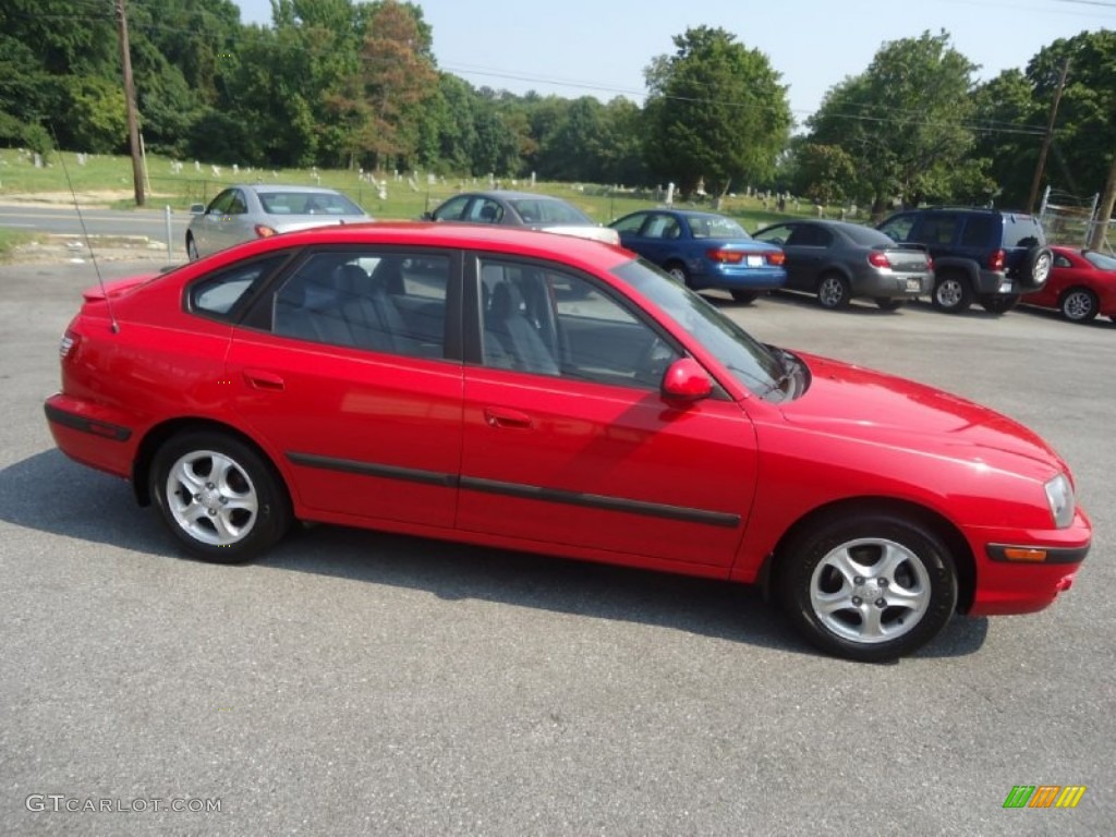 2005 Elantra GT Hatchback - Rally Red / Gray photo #6