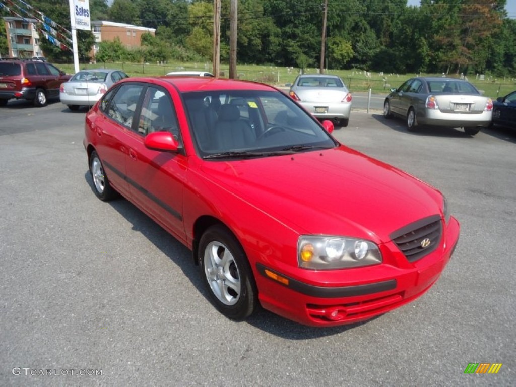 2005 Elantra GT Hatchback - Rally Red / Gray photo #7