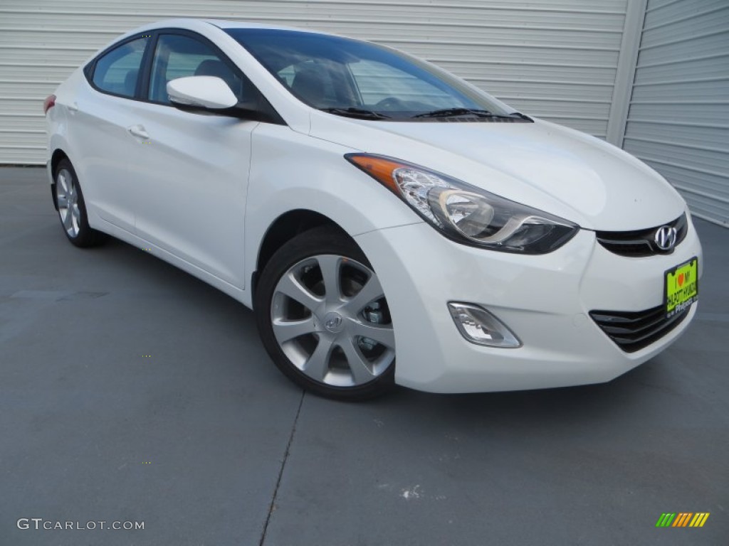 2013 Elantra Limited - Shimmering White / Beige photo #2
