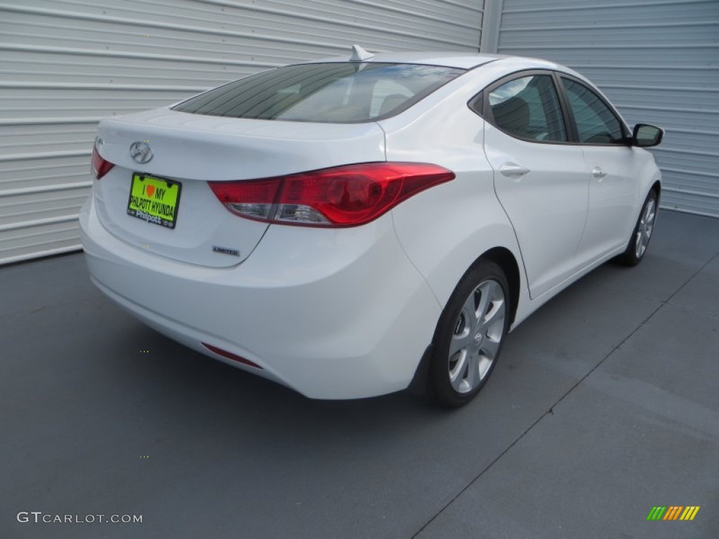 2013 Elantra Limited - Shimmering White / Beige photo #4