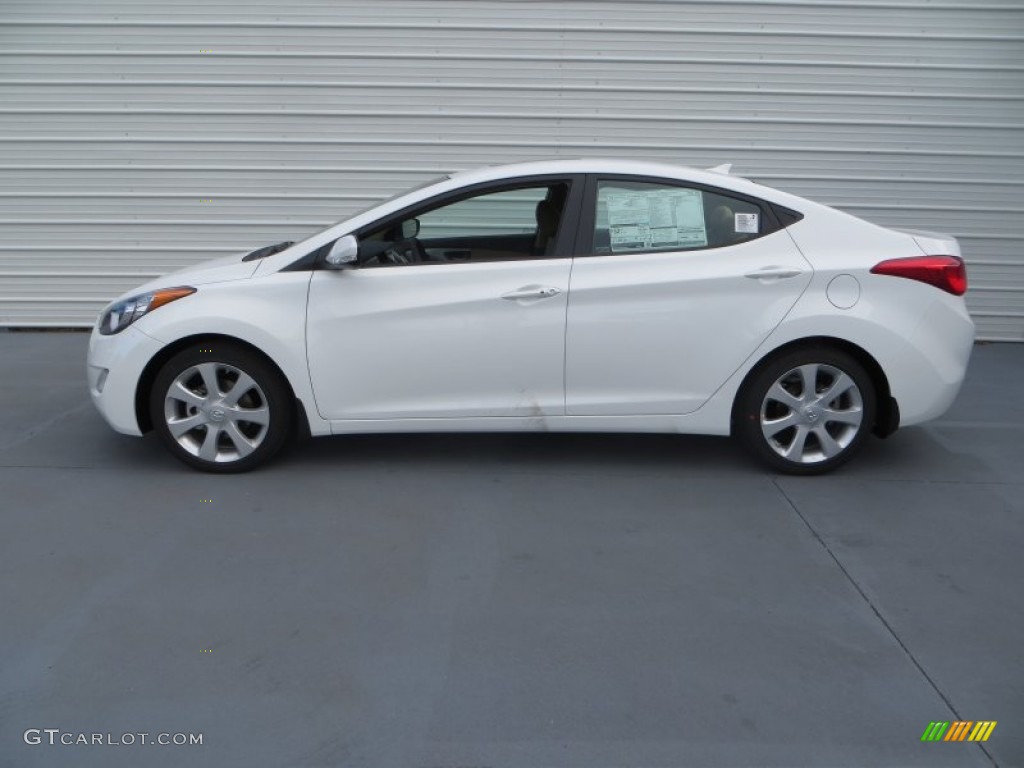 2013 Elantra Limited - Shimmering White / Beige photo #6