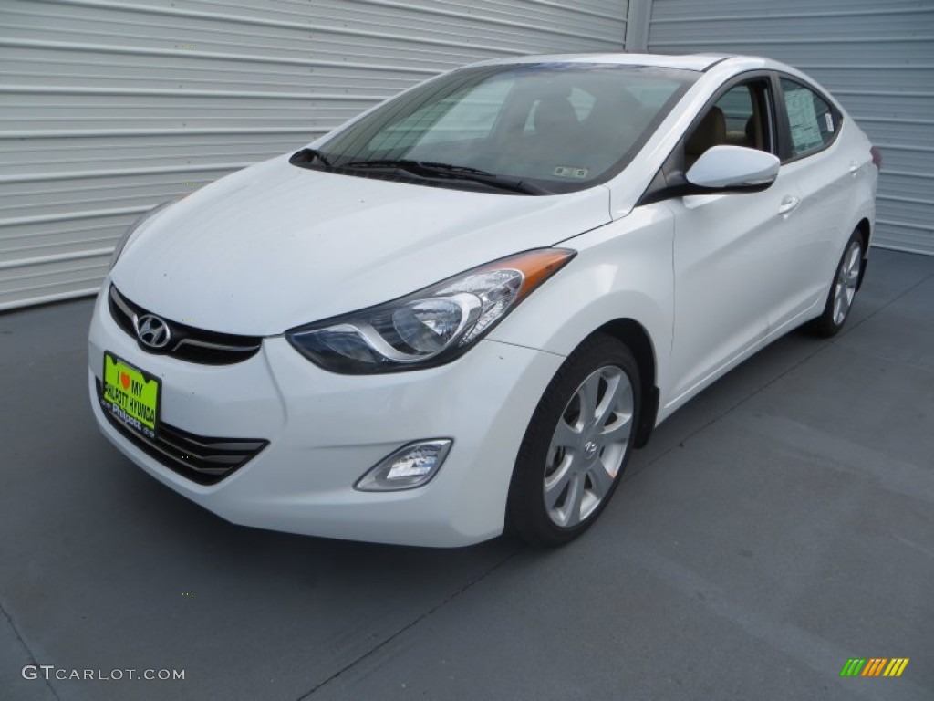 2013 Elantra Limited - Shimmering White / Beige photo #7
