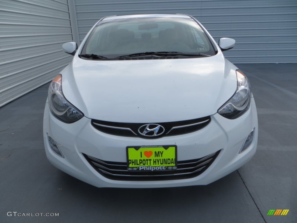 2013 Elantra Limited - Shimmering White / Beige photo #8